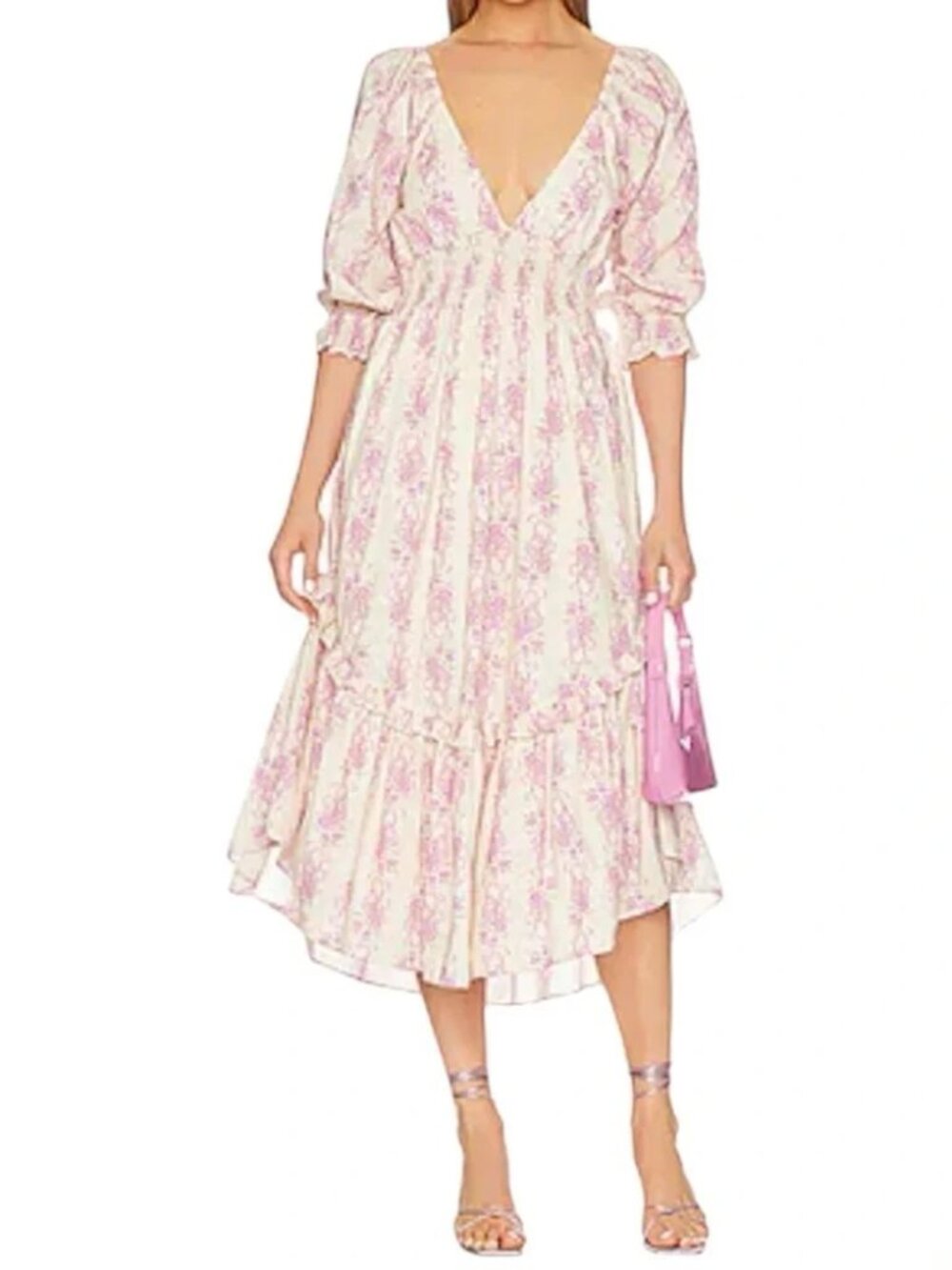 LOVESHACKFANCY Firefly Maxi Dress Pink floral Ethereal flowy summer dainty MED - Picture 10 of 14